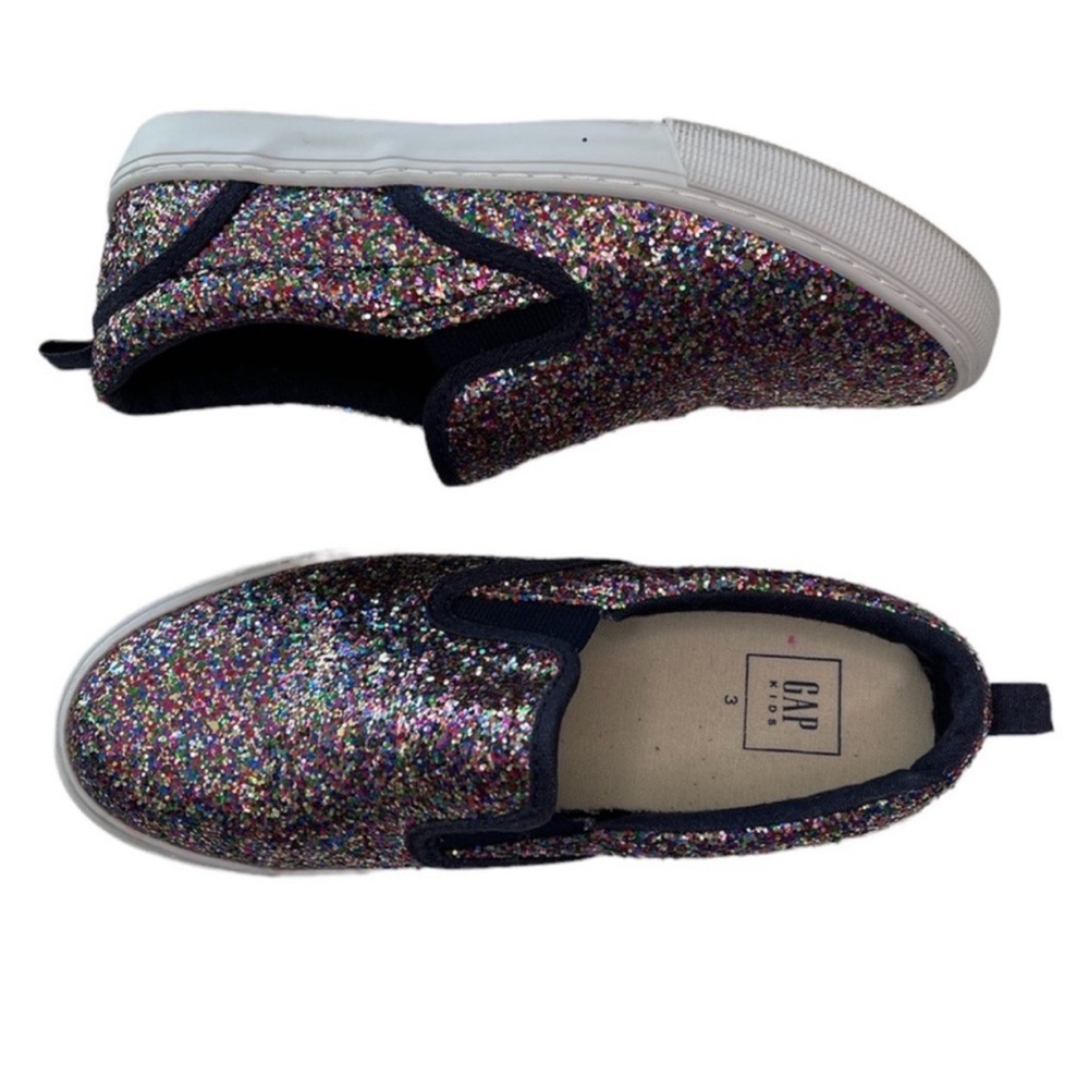 GAPKids Multi Colored Glitter Slip-On Shoes Girls Size 3